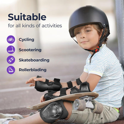 🛡️ Kids Helmet & Protective Pads Set – Adjustable Multi-Sport Safety Gear for Cycling, Skateboarding & Scooters (Ages 3–15)