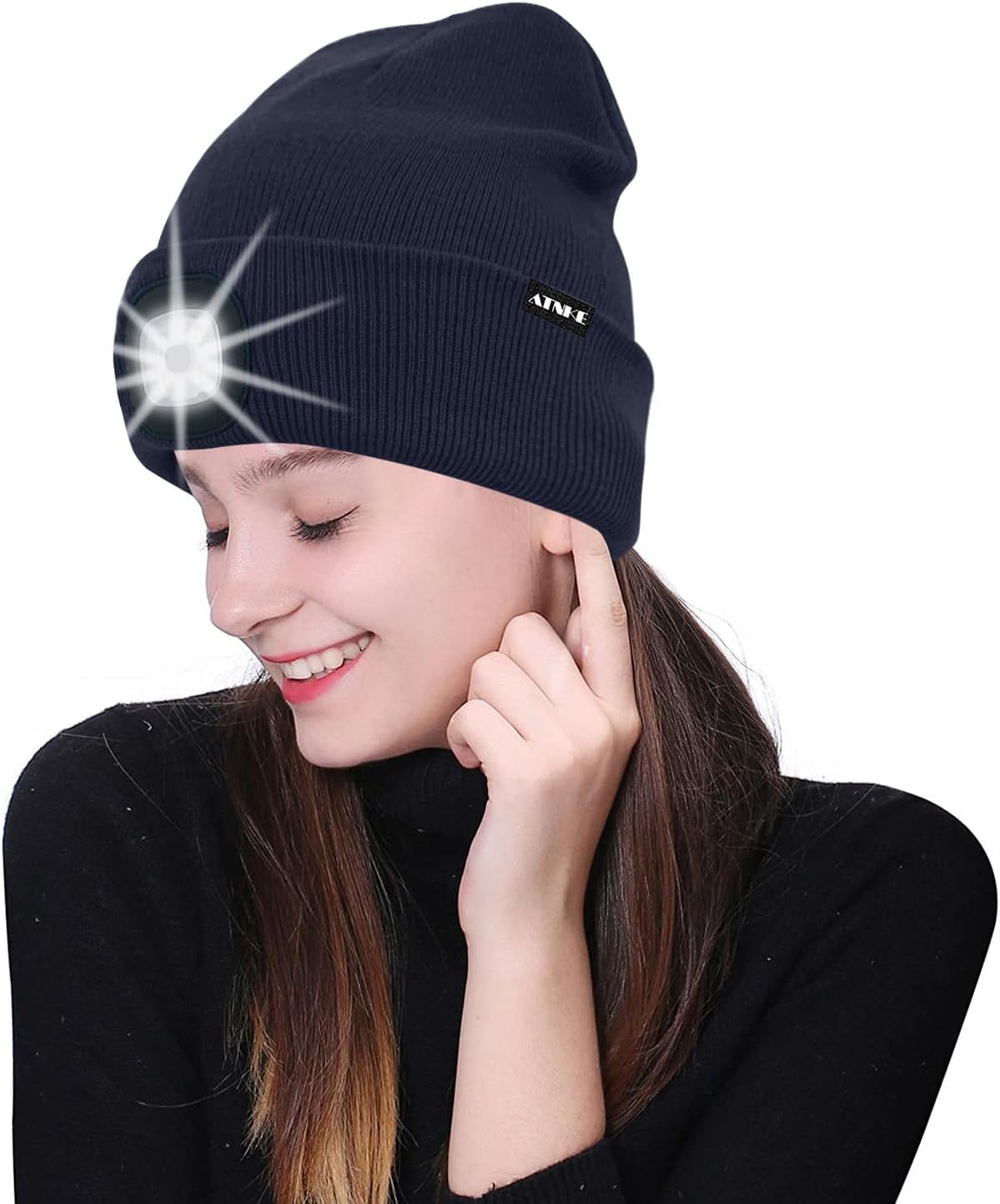 🔦 LED Lighted Beanie Cap – USB Rechargeable, Ultra-Bright 4-LED Headlamp Hat | Warm Winter Hat for Men & Women