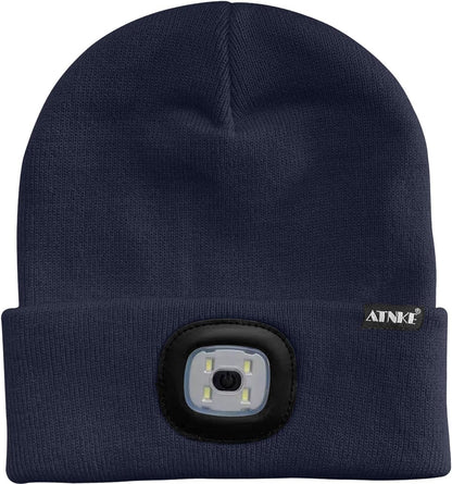 🔦 LED Lighted Beanie Cap – USB Rechargeable, Ultra-Bright 4-LED Headlamp Hat | Warm Winter Hat for Men & Women