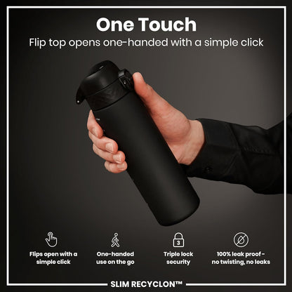 Ion8 OneTouch Water Bottle – 500ml / 18oz | Leak-Proof, BPA-Free, Easy-Open Flip Lid, Dishwasher Safe, Eco-Friendly