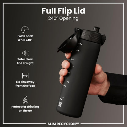 Ion8 OneTouch Water Bottle – 500ml / 18oz | Leak-Proof, BPA-Free, Easy-Open Flip Lid, Dishwasher Safe, Eco-Friendly