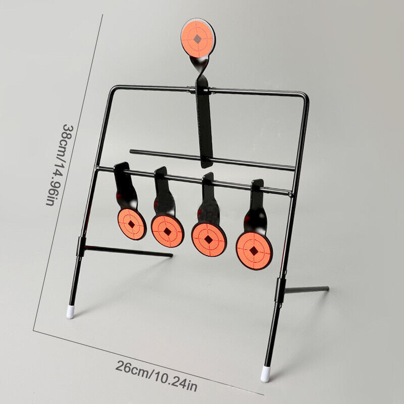 🎯 5× Self-Resetting Spinning Air-Gun Target Set — Metal Swing Targets for .22 & Air Rifles