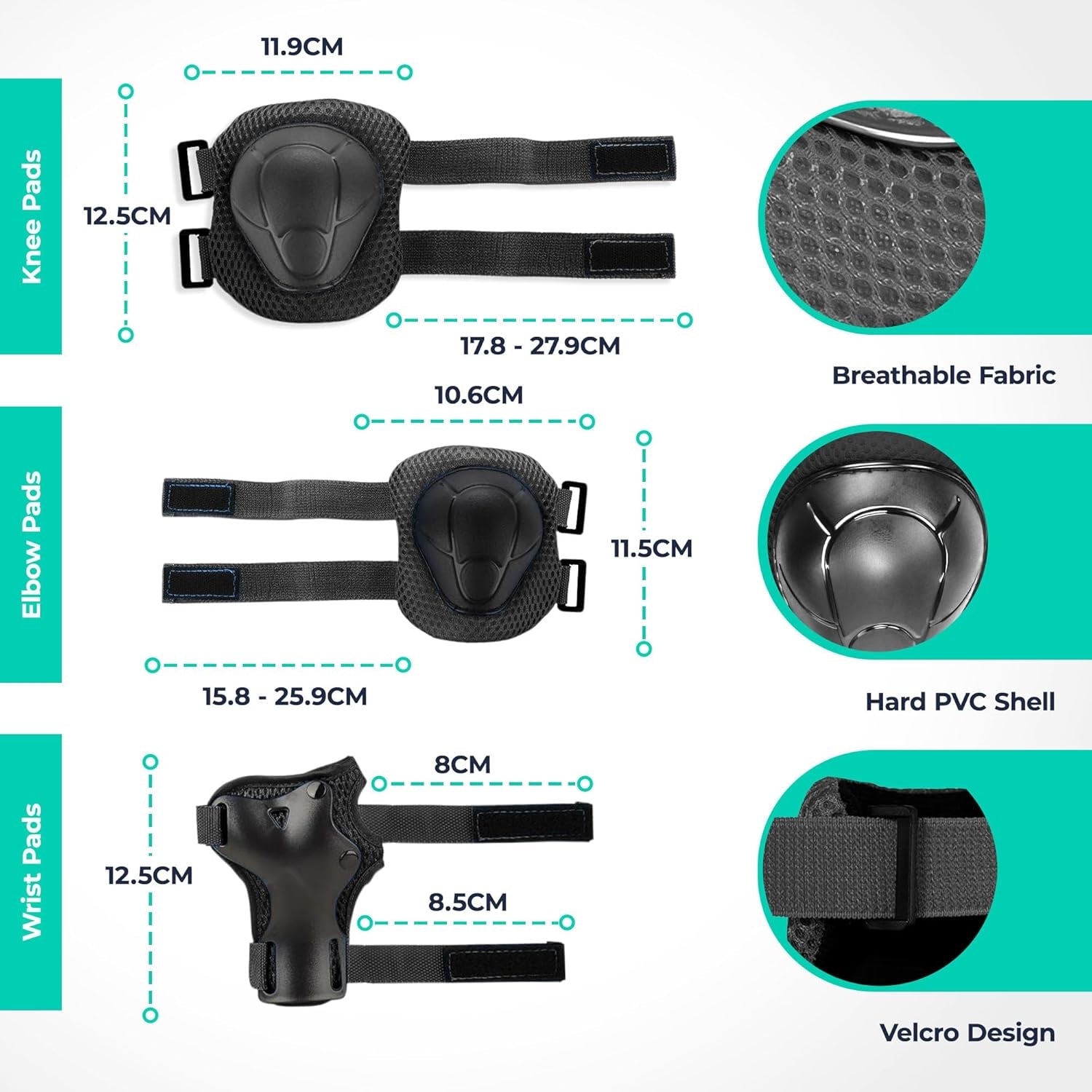 🛡️ Kids Helmet & Protective Pads Set – Adjustable Multi-Sport Safety Gear for Cycling, Skateboarding & Scooters (Ages 3–15)