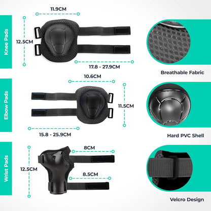 🛡️ Kids Helmet & Protective Pads Set – Adjustable Multi-Sport Safety Gear for Cycling, Skateboarding & Scooters (Ages 3–15)